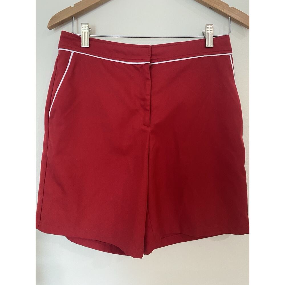Izod Golf Womens Sz 8 Cherry Red Stretch Flat Front Performance Golf Shorts